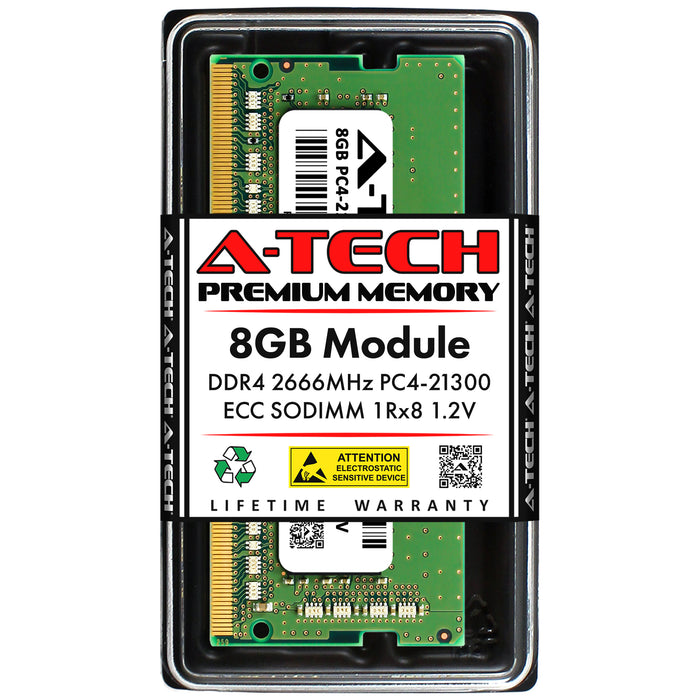 8GB 1Rx8 DDR4-2666 PC4-21300E ECC Unbuffered SODIMM 1.2V 260-Pin Server Memory RAM
