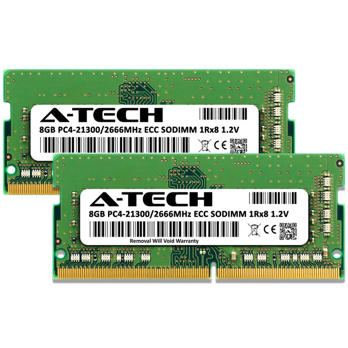 16GB Kit (2 x 8GB) 1Rx8 DDR4-2666 PC4-21300E ECC Unbuffered SODIMM 1.2V 260-Pin Server Memory RAM