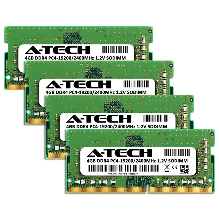 A-Tech 16GB Kit (4x4GB) DDR4 2400MHz (PC4-19200) SODIMM Laptop Memory RAM