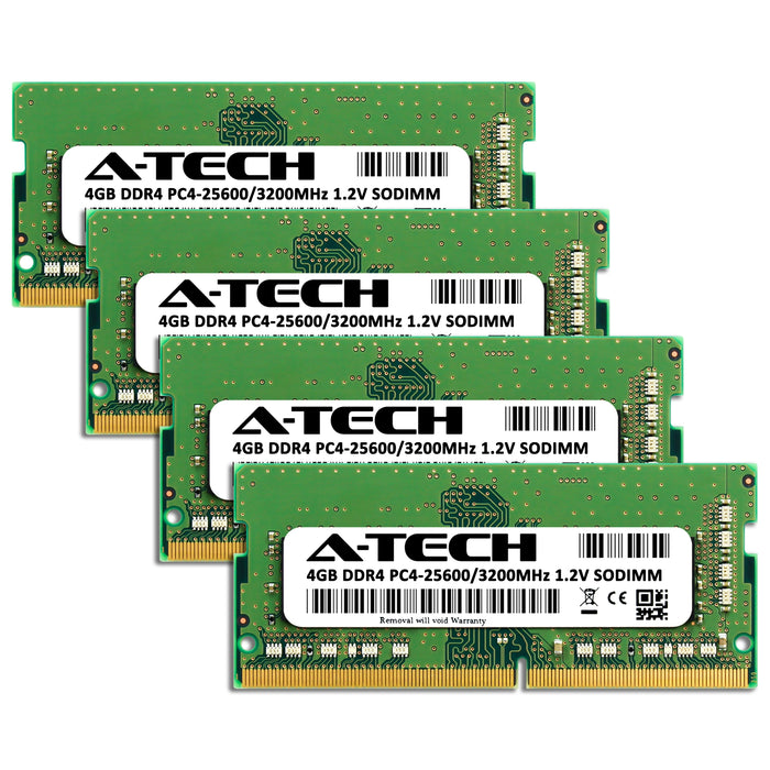 A-Tech 16GB Kit (4x4GB) DDR4 3200MHz (PC4-25600) SODIMM Laptop Memory RAM