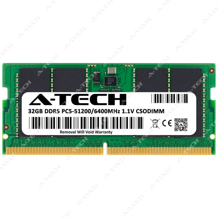 A-Tech 32GB PC5-51200 DDR5 6400 MHz CSODIMM Laptop RAM Memory Upgrade Module