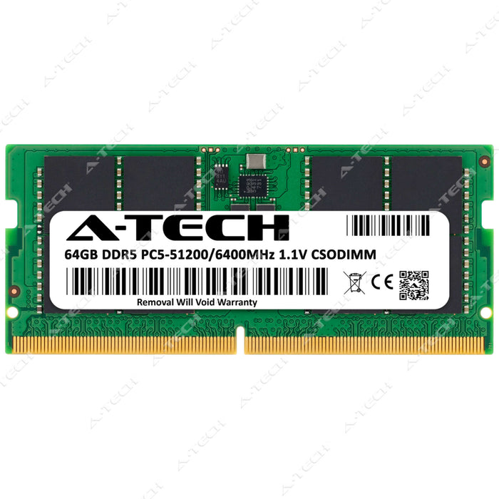 A-Tech 64GB PC5-51200 DDR5 6400 MHz CSODIMM Laptop RAM Memory Upgrade Module