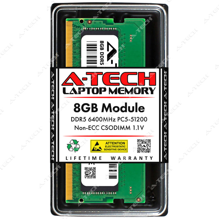 A-Tech 8GB PC5-51200 DDR5 6400 MHz CSODIMM Laptop RAM Memory Upgrade Module