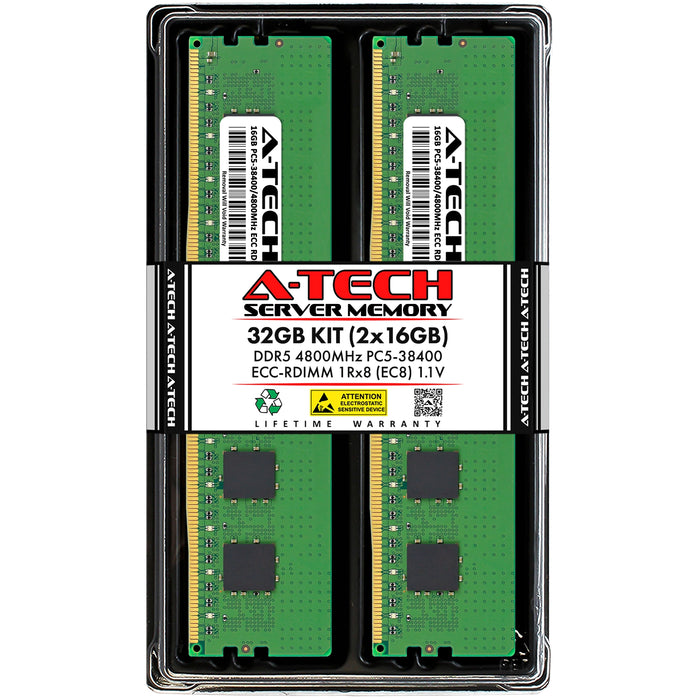 Supermicro A+ Server 1015SV-WTNRT Memory RAM | 32GB Kit (2x16GB) 1Rx8 DDR5 4800MHz (PC5-38400) EC8 RDIMM
