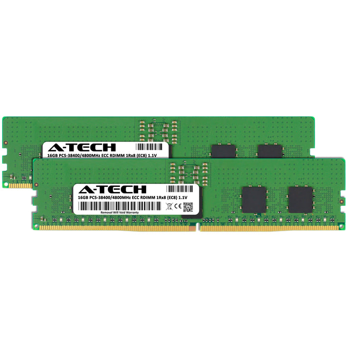 32GB Kit (2 x 16GB) 1Rx8 (EC8) DDR5-4800 PC5-38400R RDIMM ECC Registered 1rx8 Kit 1.1V 288-Pin Server Memory RAM