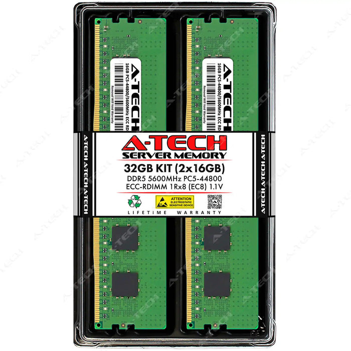 Supermicro SuperServer 222HA-TN Memory RAM | 32GB Kit (2x16GB) 1Rx8 DDR5 5600MHz (PC5-44800) EC8 RDIMM