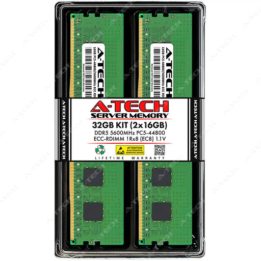 Supermicro SUPER X14DBM-APL Memory RAM | 32GB Kit (2x16GB) 1Rx8 DDR5 5600MHz (PC5-44800) EC8 RDIMM