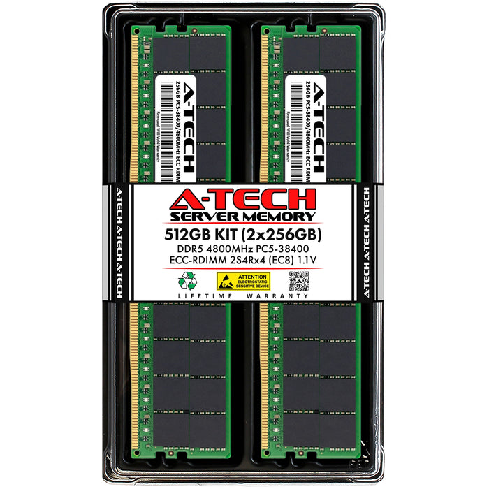 Supermicro SuperServer 631E-E1CR16L Memory RAM | 512GB Kit (2x256GB) 2S4Rx4 DDR5 4800MHz (PC5-38400) EC8 RDIMM