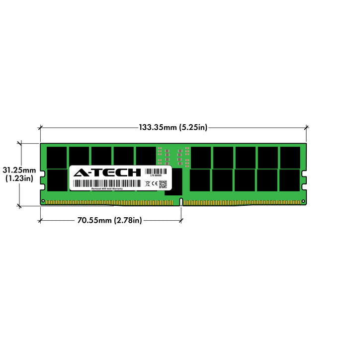 A-Tech 256GB (2x 128GB) 2Rx4 PC5-51200 DDR5 6400 MHz EC8 RDIMM Dual Rank 288-Pin Server RAM Memory Upgrade Kit