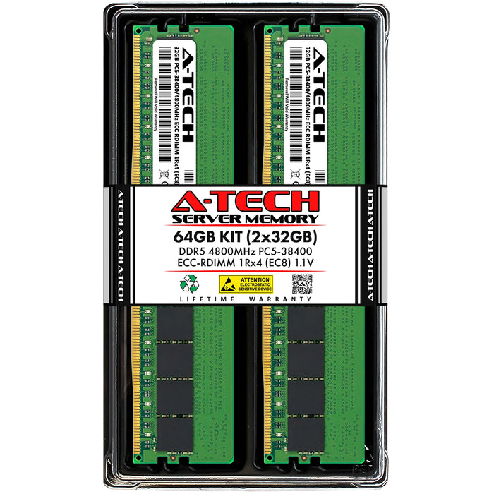 Supermicro A+ Server 8126GS-TNMR Memory RAM | 64GB Kit (2x32GB) 1Rx4 DDR5 4800MHz (PC5-38400) EC8 RDIMM
