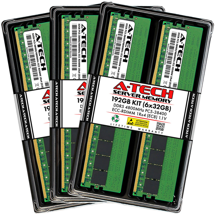 Lenovo ThinkSystem SR665 V3 Memory RAM | 192GB Kit (6x32GB) 1Rx4 DDR5 4800MHz (PC5-38400) EC8 RDIMM
