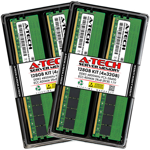 Tyan B5652F65TV6E2H-2T-N Memory RAM | 128GB Kit (4x32GB) 2Rx8 DDR5 4800MHz (PC5-38400) EC8 RDIMM
