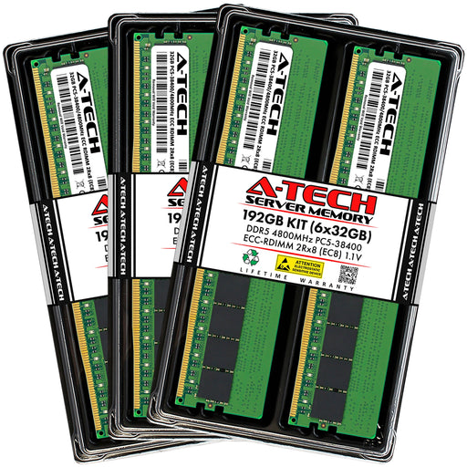 Tyan B8056G68AE12HR-2T Memory RAM | 192GB Kit (6x32GB) 2Rx8 DDR5 4800MHz (PC5-38400) EC8 RDIMM