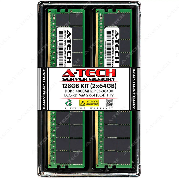 Supermicro SUPER X13DEH Memory RAM | 128GB Kit (2x64GB) 2Rx4 DDR5 4800MHz (PC5-38400) EC4 RDIMM