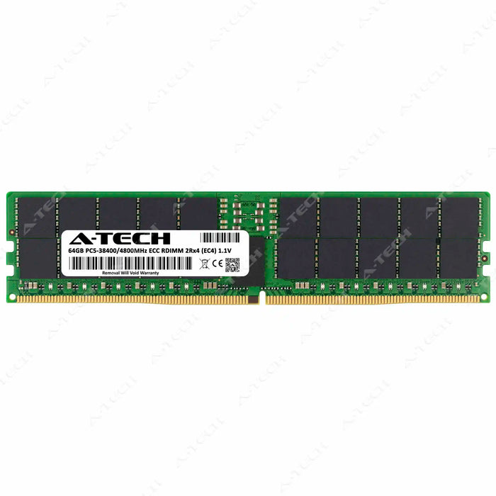 A-Tech 64GB (1x64GB) 2Rx4 PC5-38400 DDR5 4800MHz EC4 RDIMM ECC Registered DIMM Dual Rank Server RAM Memory Upgrade Module