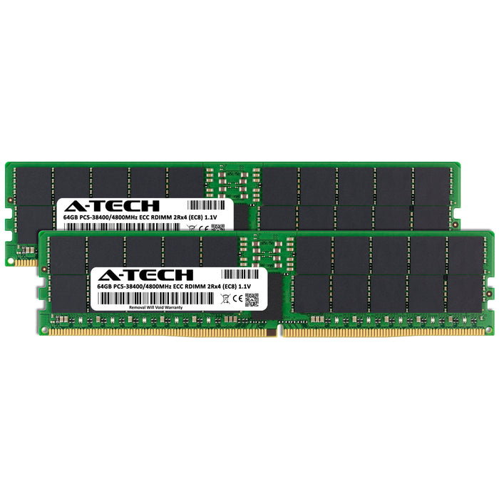 128GB Kit (2 x 64GB) 2Rx4 (EC8) DDR5-4800 PC5-38400R RDIMM ECC Registered 2rx4 Kit 1.1V 288-Pin Server Memory RAM