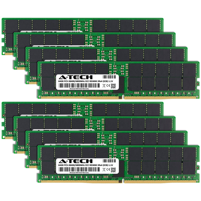512GB Kit (8 x 64GB) 2Rx4 (EC8) DDR5-4800 PC5-38400R RDIMM ECC Registered 2rx4 Kit 1.1V 288-Pin Server Memory RAM