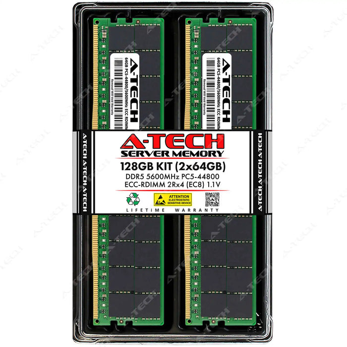 Supermicro SuperServer 112C-TN Memory RAM | 128GB Kit (2x64GB) 2Rx4 DDR5 5600MHz (PC5-44800) EC8 RDIMM