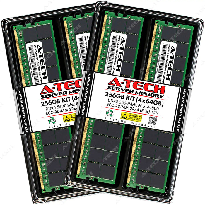 Supermicro SuperServer 212H-TN Memory RAM | 256GB Kit (4x64GB) 2Rx4 DDR5 5600MHz (PC5-44800) EC8 RDIMM