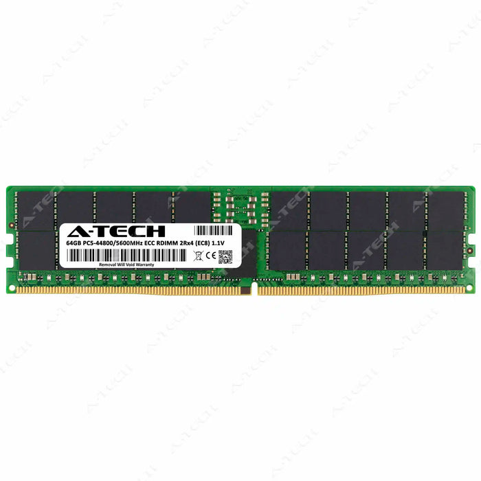 A-Tech 64GB (1x64GB) 2Rx4 PC5-44800 DDR5 5600MHz EC8 RDIMM ECC Registered DIMM Dual Rank Server RAM Memory Upgrade Module