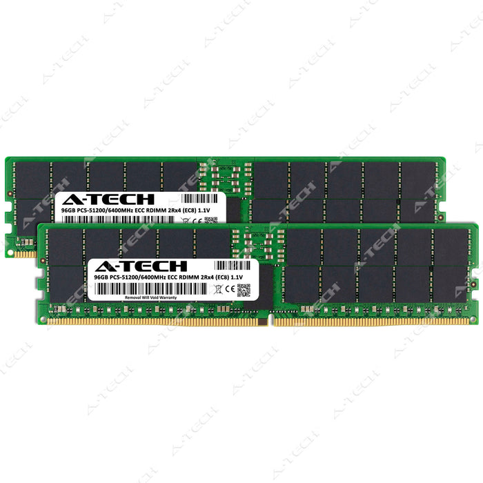 A-Tech 192GB (2x 96GB) 2Rx4 PC5-51200 DDR5 6400 MHz EC8 RDIMM Dual Rank 288-Pin Server RAM Memory Upgrade Kit