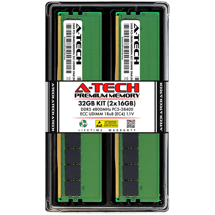 ASRock Rack AM5D4ID-2T/BCM Memory RAM | 32GB Kit (2x16GB) 1Rx8 DDR5 4800MHz (PC5-38400) EC4 ECC UDIMM