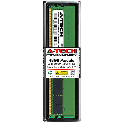 A-Tech 48GB (1x48GB) 2Rx8 PC5-44800 DDR5 5600MHz ECC UDIMM Unbuffered DIMM Dual Rank Server RAM Memory Upgrade Module