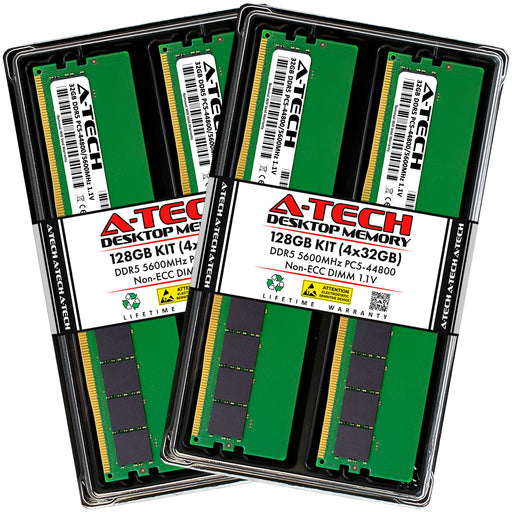 A-Tech 128GB Kit (4x32GB) DDR5 5600MHz (PC5-44800) DIMM Desktop PC Memory RAM