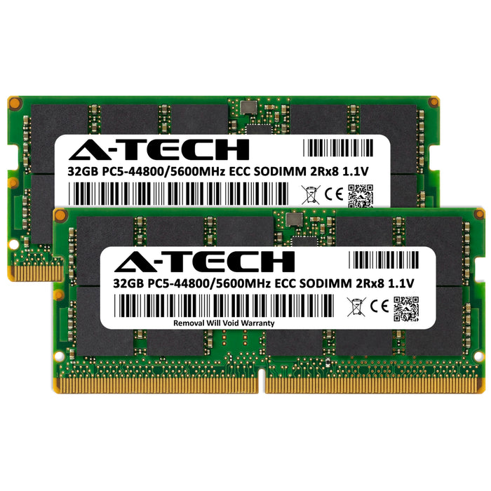 A-Tech 64GB (2x32GB) 2Rx8 PC5-44800 DDR5 5600MHz ECC SODIMM Dual Rank Microserver RAM Memory Upgrade Kit