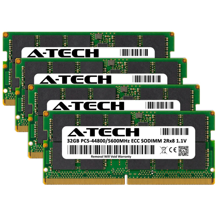 A-Tech 128GB (4x32GB) 2Rx8 PC5-44800 DDR5 5600MHz ECC SODIMM Dual Rank Microserver RAM Memory Upgrade Kit