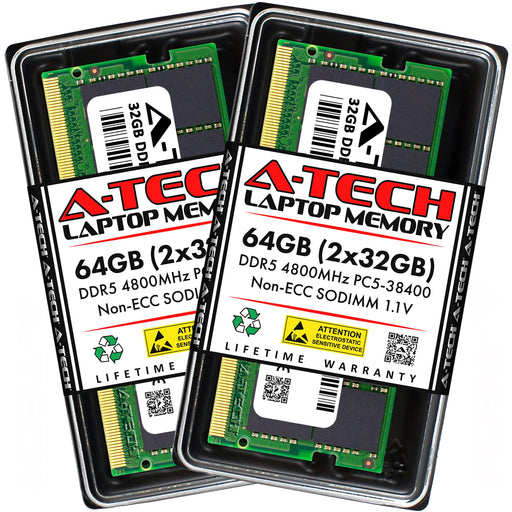 A-Tech 64GB Kit (2x32GB) DDR5 4800MHz (PC5-38400) SODIMM Laptop Memory RAM