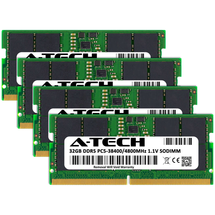 A-Tech 128GB Kit (4x32GB) DDR5 4800MHz (PC5-38400) SODIMM Laptop Memory RAM