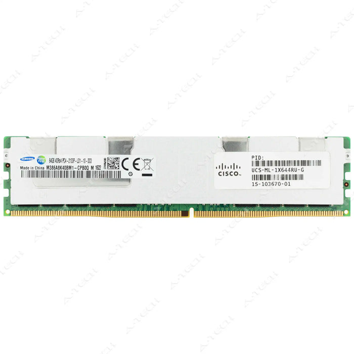 UCS-ML-1X644RU-G - Cisco RAM 64GB 4Drx4 PC4-19200 LRDIMM DDR4 2400MHz ECC Load Reduced Server Memory Module