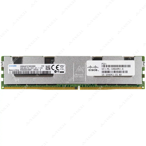 15-104063-01 - Cisco RAM 64GB 4Drx4 PC4-19200 LRDIMM DDR4 2400MHz ECC Load Reduced Server Memory Module
