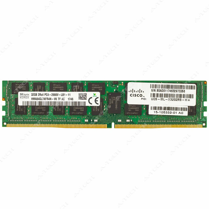 UCS-ML-X32G2RS-H - Cisco RAM 32GB 2Rx4 PC4-21300 LRDIMM DDR4 2666MHz ECC Load Reduced Server Memory Module