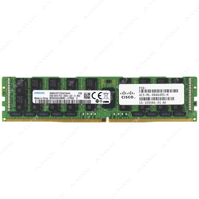 15-105084-01 - Cisco RAM 64GB 4Drx4 PC4-21300 LRDIMM DDR4 2666MHz ECC Load Reduced Server Memory Module