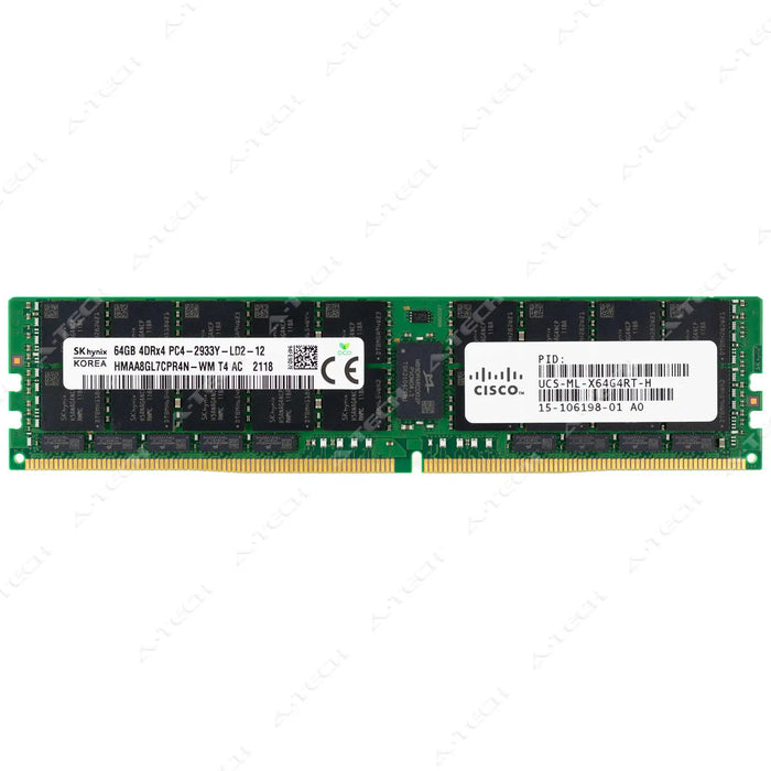 15-106198-01 - Cisco RAM 64GB 4Drx4 PC4-23400 LRDIMM DDR4 2933MHz ECC Load Reduced Server Memory Module