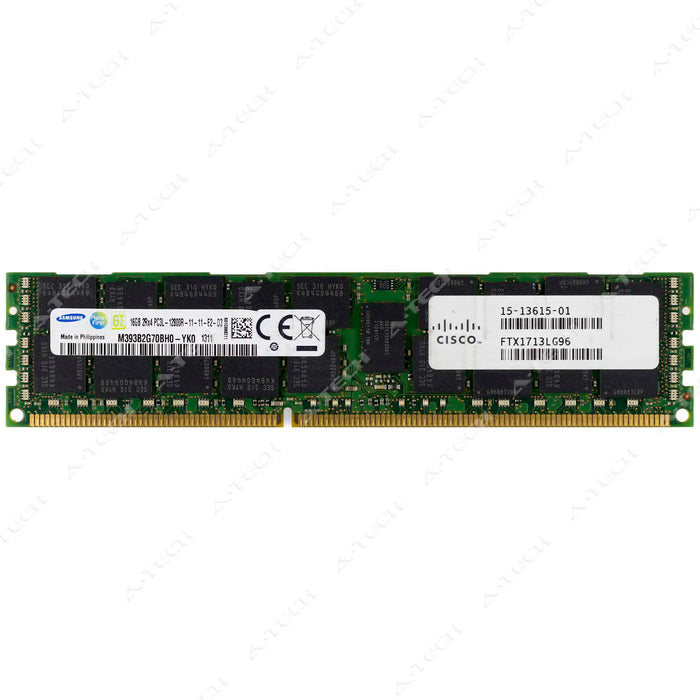 15-13615-01 - Cisco RAM 16GB 2Rx4 PC3-12800 RDIMM DDR3 1600MHz ECC Registered Server Memory Module
