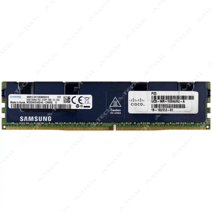 UCS-MR-1X648RU-A - Cisco RAM 64GB 2S4rx4 PC4-17000 RDIMM DDR4 2133MHz ECC Registered Server Memory Module