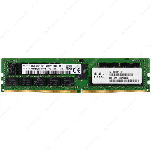 UCS-MR-X32G2RS-H - Cisco RAM 32GB 2Rx4 PC4-21300 RDIMM DDR4 2666MHz ECC Registered Server Memory Module