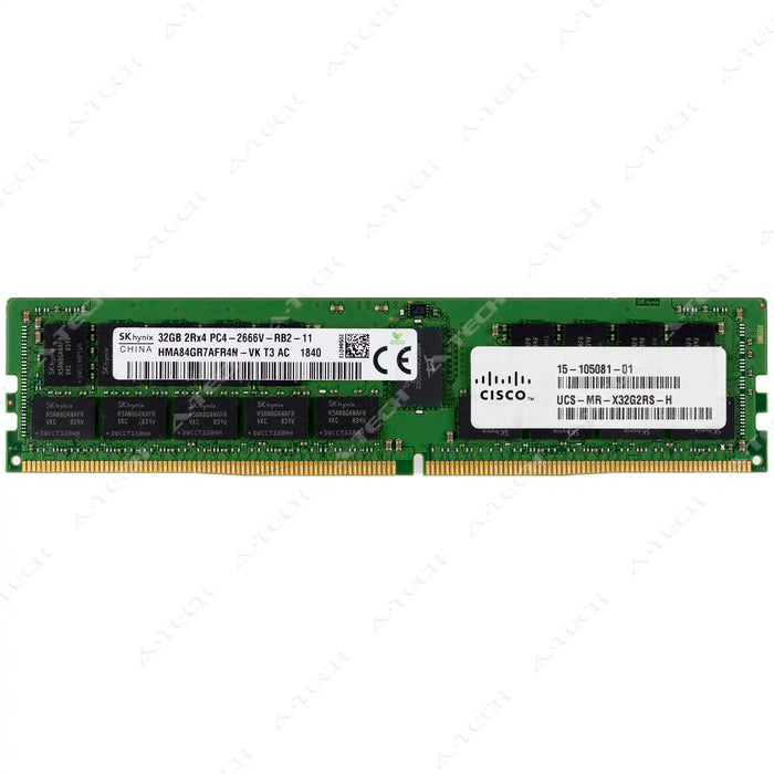 UCS-MR-X32G2RS-H - Cisco RAM 32GB 2Rx4 PC4-21300 RDIMM DDR4 2666MHz ECC Registered Server Memory Module
