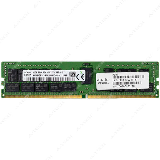 UCS-MR-X32G2RT-H - Cisco RAM 32GB 2Rx4 PC4-23400 RDIMM DDR4 2933MHz ECC Registered Server Memory Module