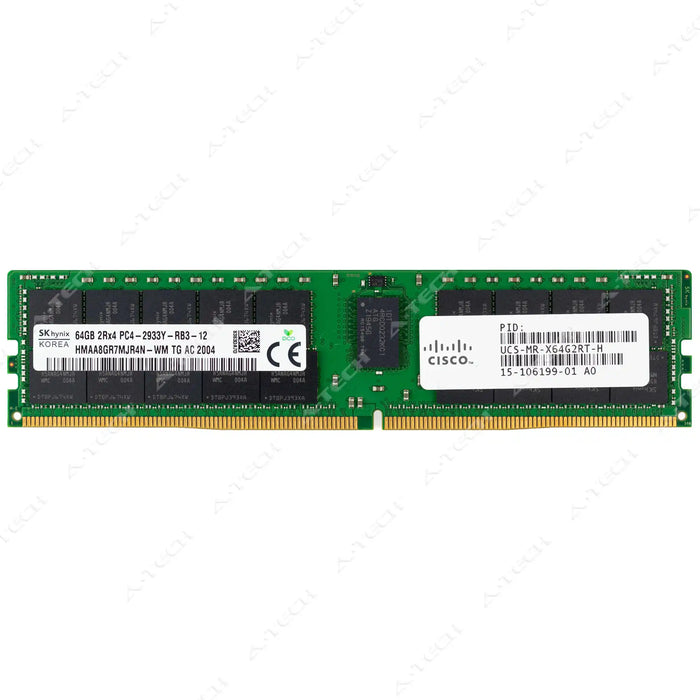 15-106199-01 - Cisco RAM 64GB 2Rx4 PC4-23400 RDIMM DDR4 2933MHz ECC Registered Server Memory Module
