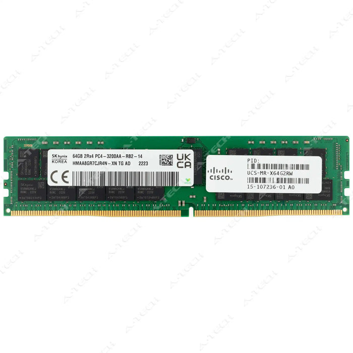 15-107236-01 - Cisco RAM 64GB 2Rx4 PC4-25600 RDIMM DDR4 3200MHz ECC Registered Server Memory Module