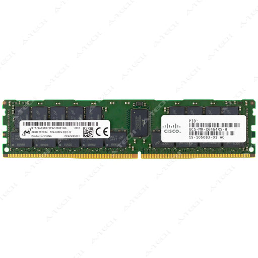 15-105083-01 - Cisco RAM 64GB 2S2rx4 PC4-21300 RDIMM DDR4 2666MHz ECC Registered Server Memory Module