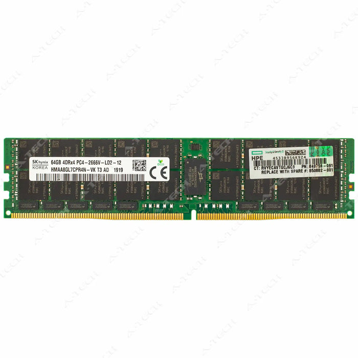 HMAA8GL7CPR4N-VK - Hynix RAM 64GB 4Drx4 PC4-21300 LRDIMM DDR4 2666MHz ECC Load Reduced Server Memory Module