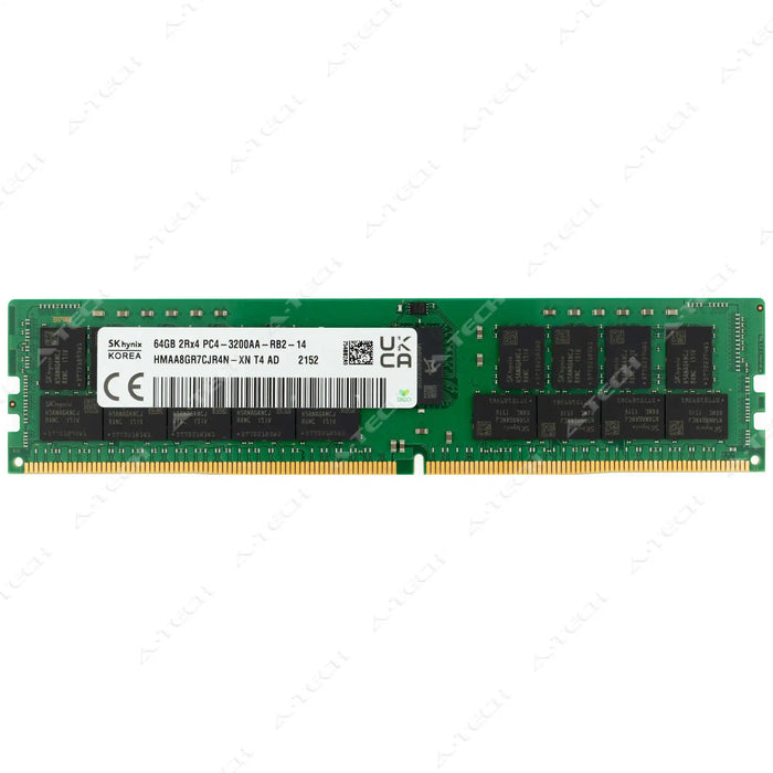 HMAA8GR7CJR4N-XN - Hynix RAM 64GB 2Rx4 PC4-25600 RDIMM DDR4 3200MHz ECC Registered Server Memory Module