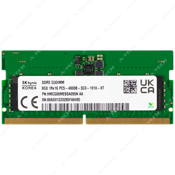 HMCG66MEBSA - Hynix RAM 8GB 1Rx16 PC5-38400 SODIMM DDR5 4800MHz Non-ECC Unbuffered Laptop Memory Module