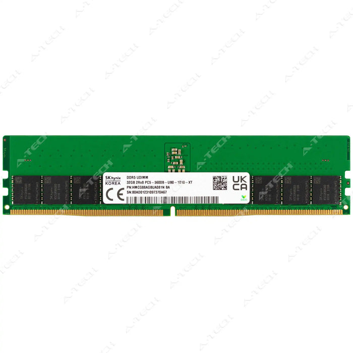 HMCG88AGBUA - Hynix RAM 32GB 2Rx8 PC5-44800 DIMM DDR5 5600MHz Non-ECC Unbuffered Desktop Memory Module