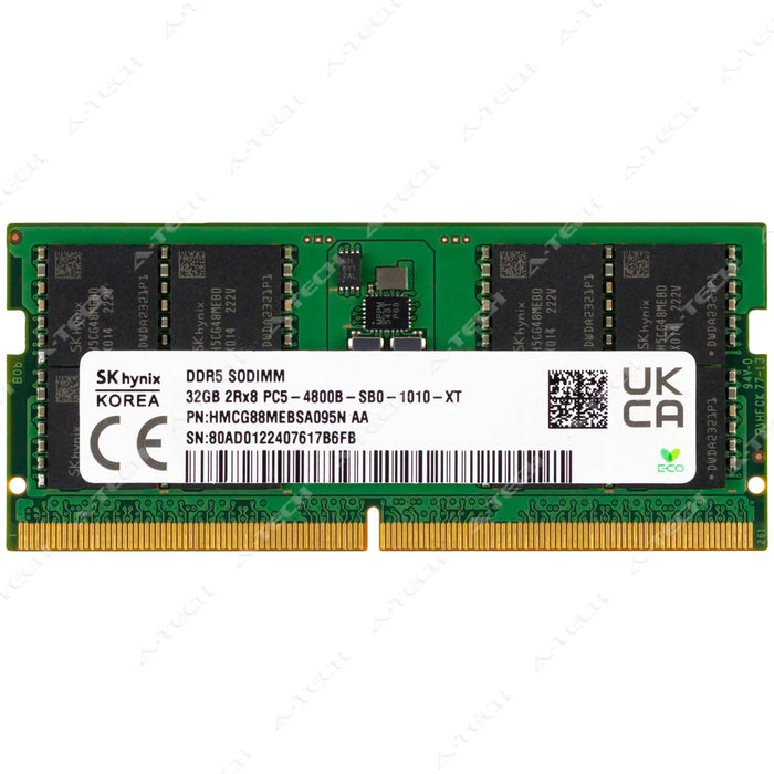 HMCG88MEBSA - Hynix RAM 32GB 2Rx8 PC5-38400 SODIMM DDR5 4800MHz Non-ECC Unbuffered Laptop Memory Module